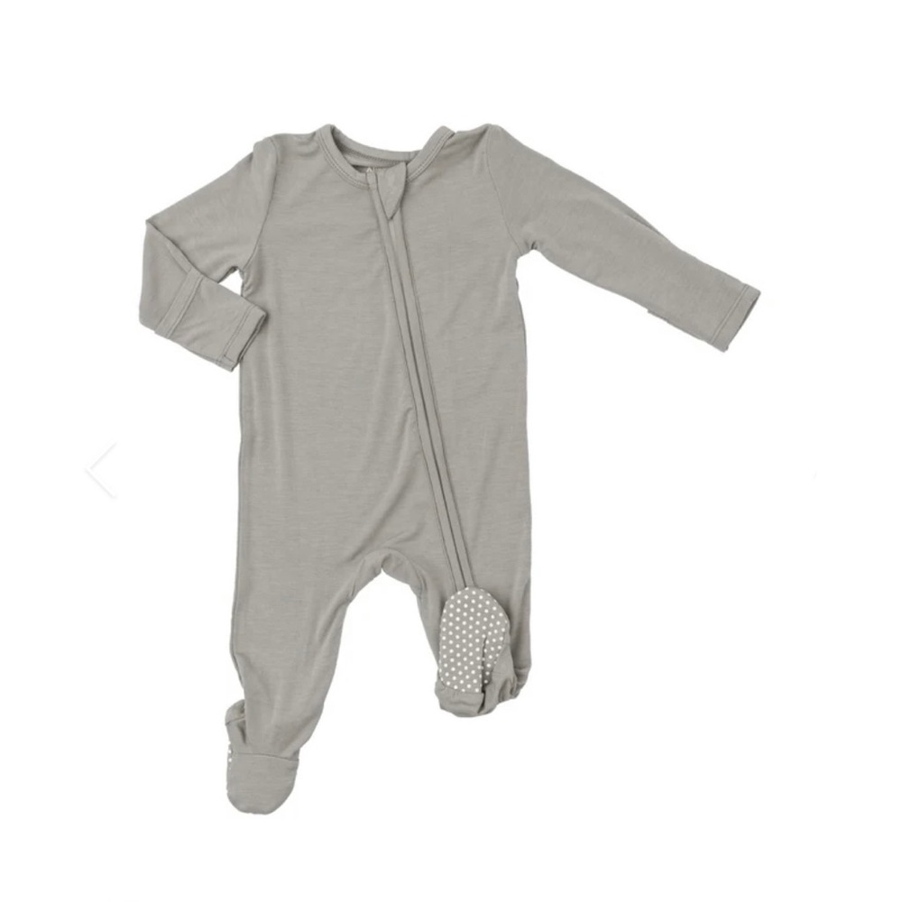 Angel Dear Onesie Footie Pajamas in Dove Gray
